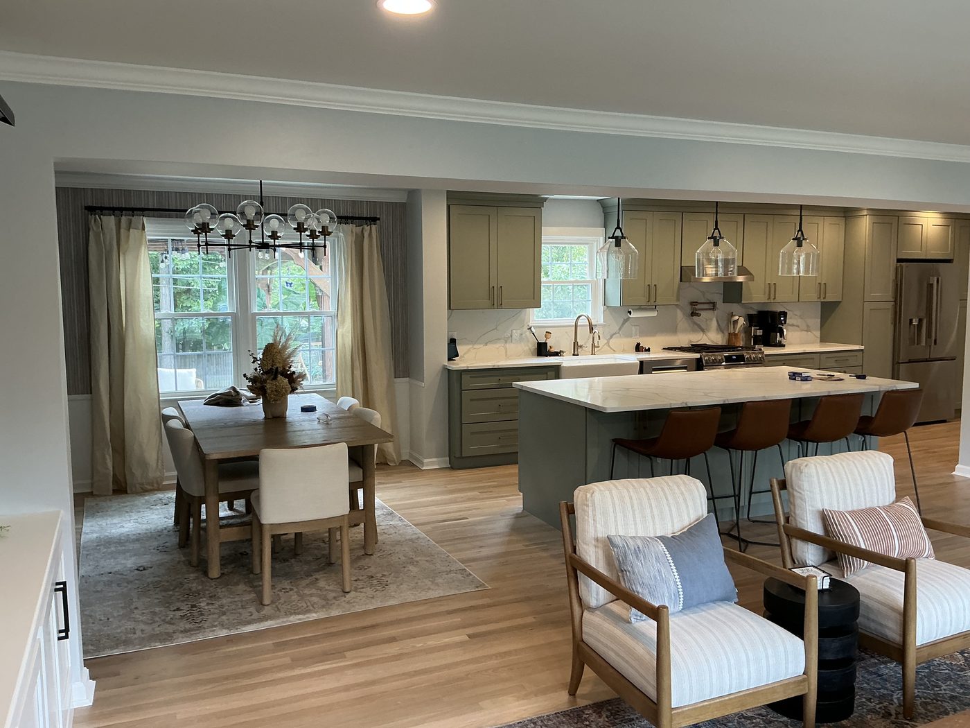 Open concept kitchen and dining renovation