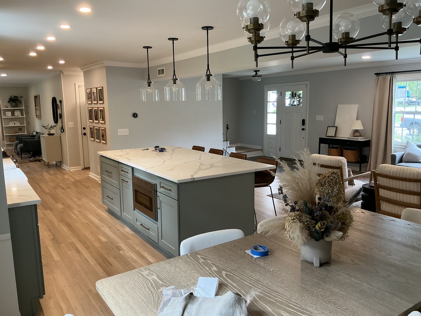 Kitchen remodel with custom cabinetry and island